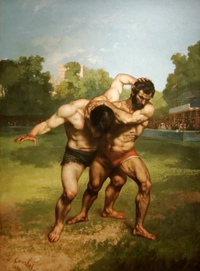Wrestlers by Gustave Courbet